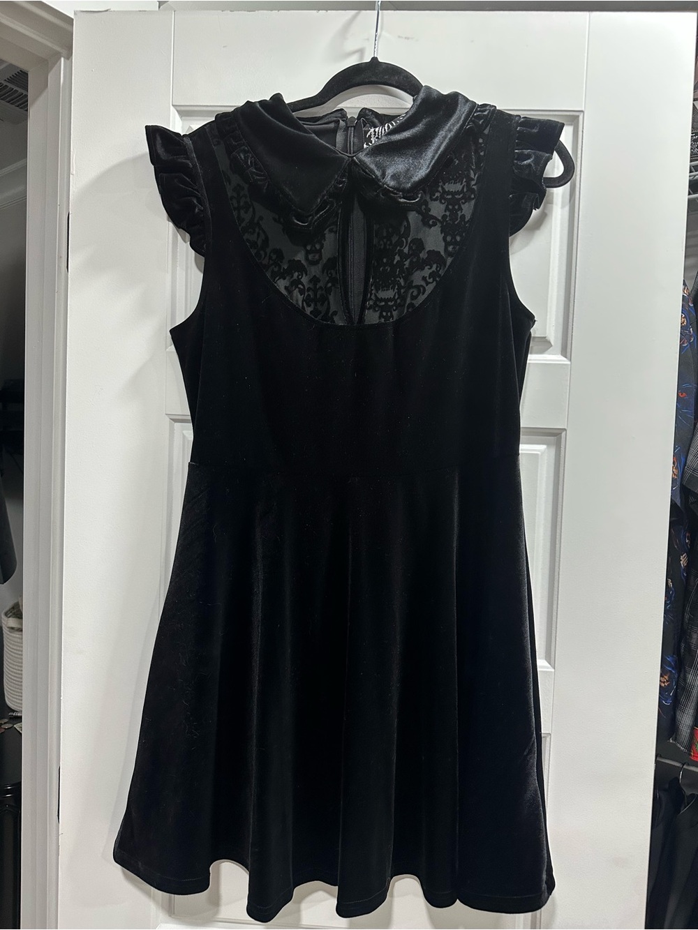 Killstar Amaymon Collar Dress Black Velvet